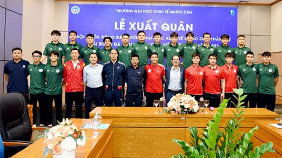 Đội tuyển bóng đá Trường Đại học Kinh tế Quốc dân xuất quân tham dự vòng chung kết giải bóng đá Thanh niên Sinh viên Việt Nam năm 2023