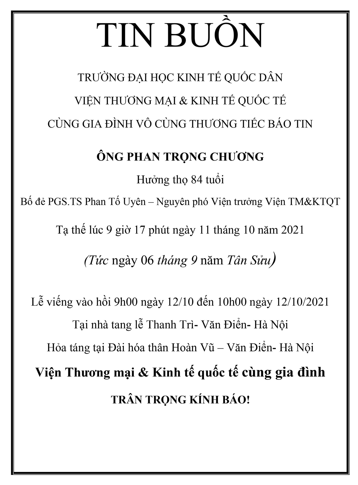 Phan trọng trương 84 tuổi