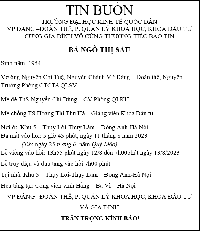 Thông báo tin buồn