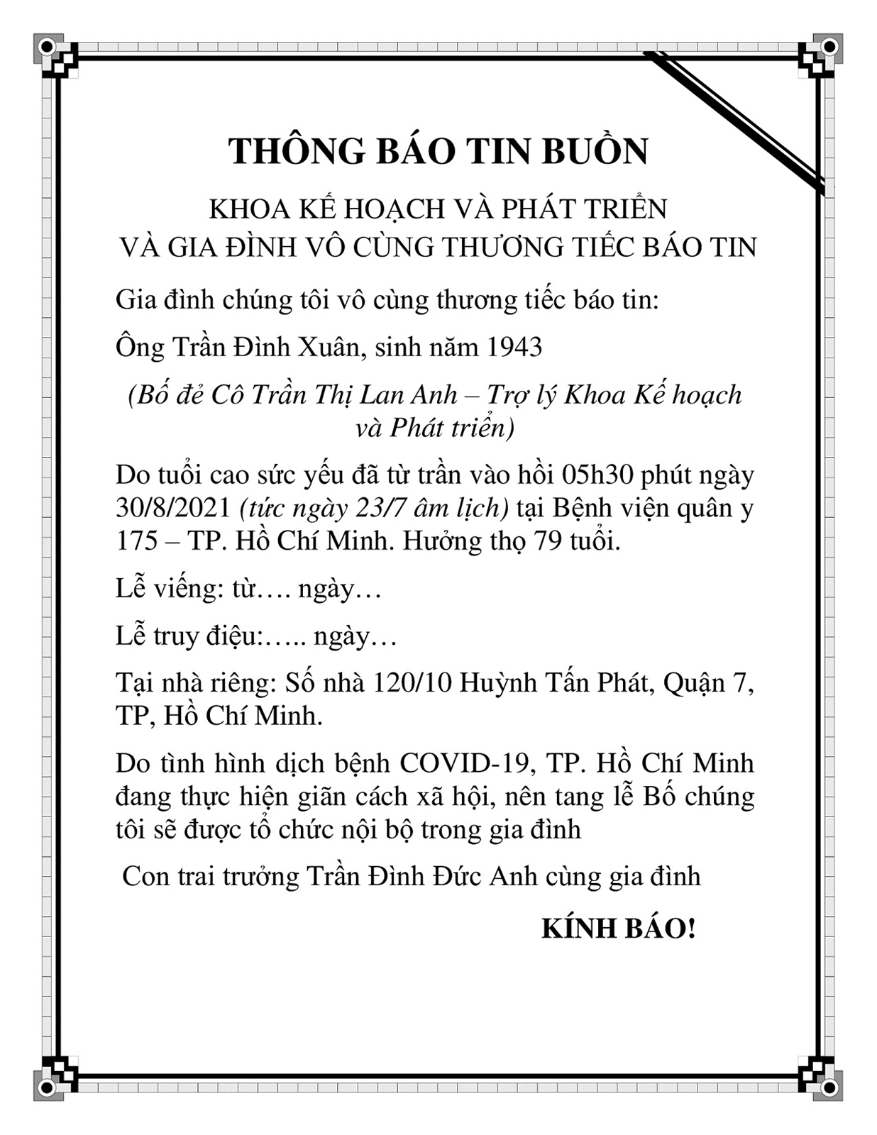 tin buồn