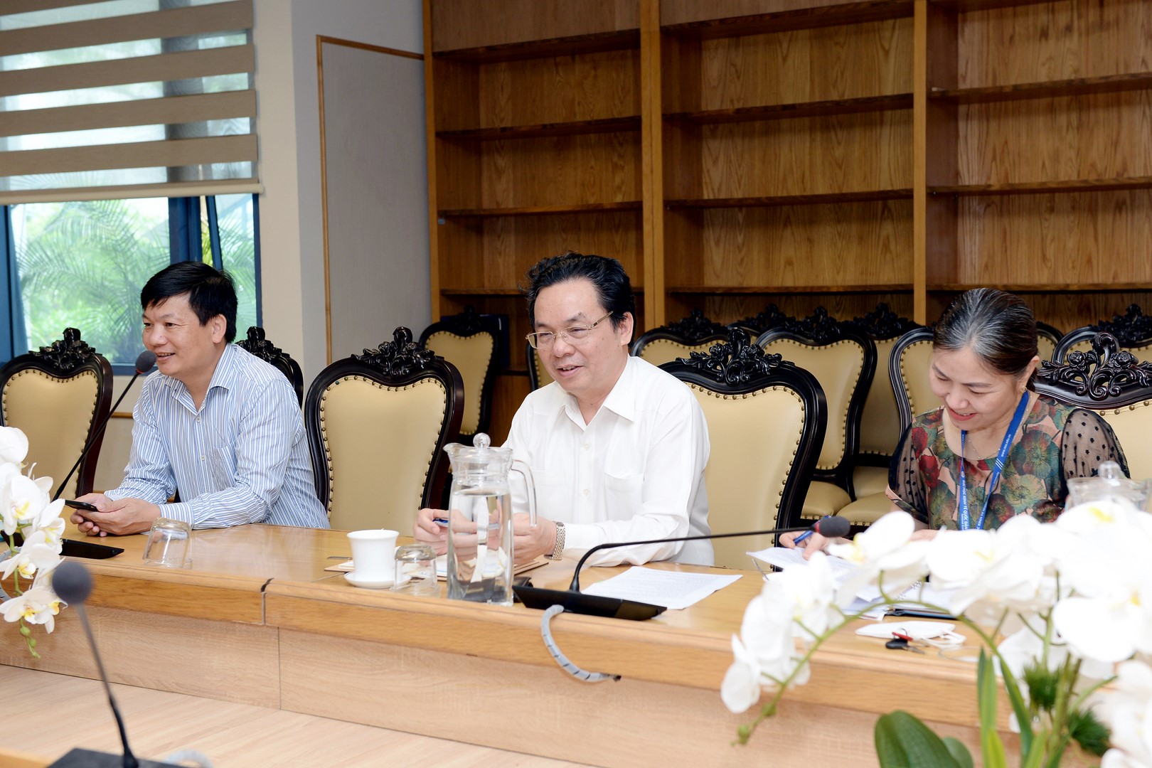 GS.TS Hoàng Văn Cường – Phó Hiệu trưởng nhà trường tại buổi làm việc