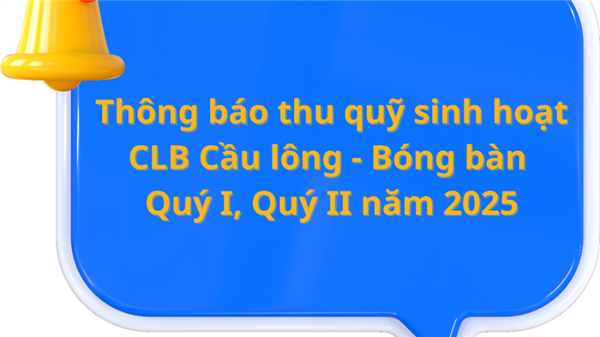 Thông báo Thu quỹ hoạt động 6 tháng đầu năm 2025