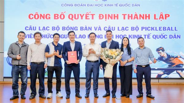 Thông báo Quyết định thành lập Câu lạc bộ Bóng bàn Đại học Kinh tế Quốc dân