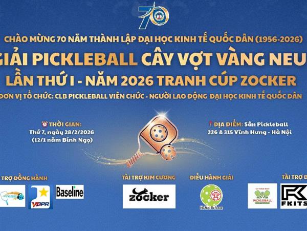 Giải Pickebal Cây Vợt Vàng NEU - Lần thứ I năm 2026 Tranh Cup Zocker