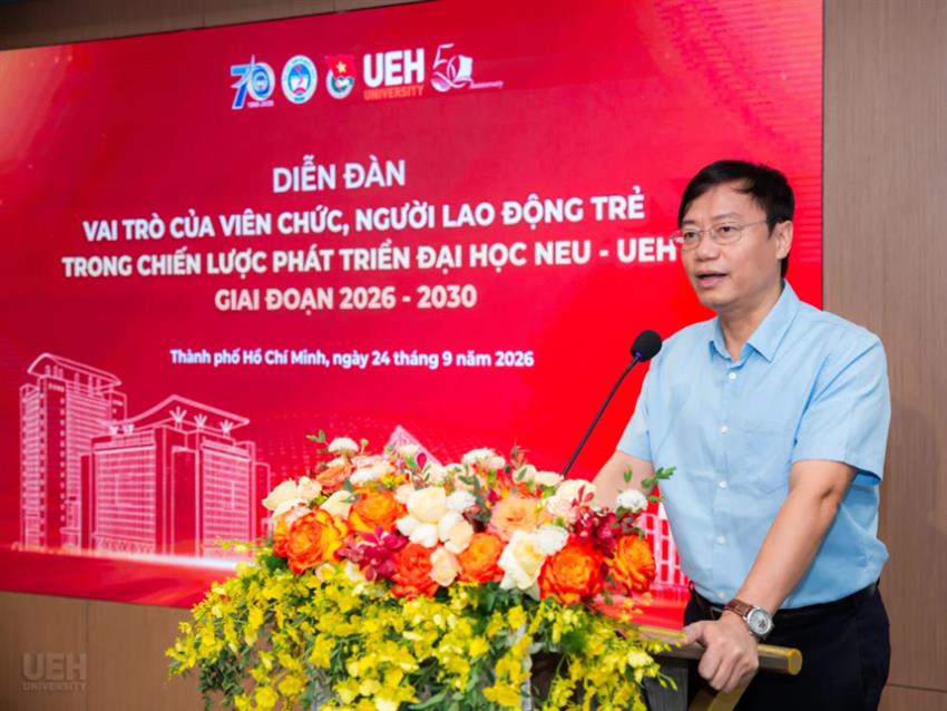Diễn đàn “Vai trò của viên chức, người lao động trẻ trong chiến lược phát triển Đại học NEU – UEH giai đoạn 2026 – 2030”: Tuổi trẻ hai Đại học cùng hiến kế cho chặng đường mới